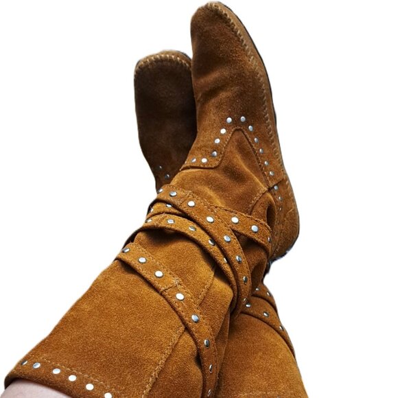 Authentic Minnetonka Genuine Leather Boots w/ Reversible Straps - Used Like New - Picture 4 of 11